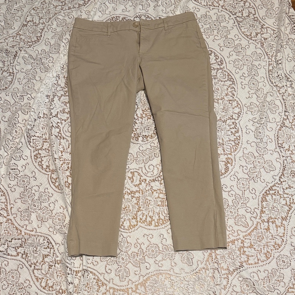 St. John's Bay Tan  fitted Women's 10 just below ankle Pants - worn once